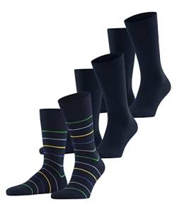 Esprit Herren Socken Multi Stripe 3-Pack, Nachhaltige Biologische Baumwolle, 3 Paar, Blau (Marine 6120), 40-46 von ESPRIT