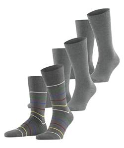 Esprit Herren Socken Multi Stripe 3-Pack, Nachhaltige Biologische Baumwolle, 3 Paar, Grau (Light Grey Melange 3390), 40-46 von ESPRIT
