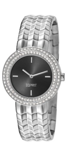 Moonlite Women'Esprit Herren Quarzuhr mit schwarzem Zifferblatt Analog-Anzeige und Silber-Edelstahl-Armband ES106092001 von ESPRIT