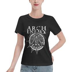 Arch Damen Enemy T Shirt Kurzarm T-Shirt für Frauen aus Baumwolle Rundhals Schwarz Tshirt Crew Neck Kurzarmshirt for Women von ESPRY