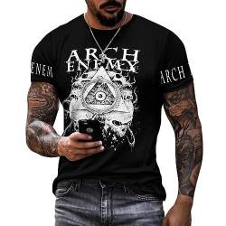 Arch Herren Enemy T Shirt Kurzarm T-Shirt für Männer Rundhals Schwarz Tshirt Crew Neck Kurzarmshirt for Men Merch Tops von ESPRY