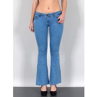 ESRA Bootcut-Jeans B300 Damen Bootcut Jeans Schlaghose, bis Übergröße / Plussize Größe, Damen Flared Jeans Low mit niedrigem Bund, Damen Bootcut weite Jeans Hose mit Stretch, Damen Schlagjeans, Damen weite Hose, Damen weite Jeans, Damen Jeans weites Bein, Bootcut Hose Damen von ESRA