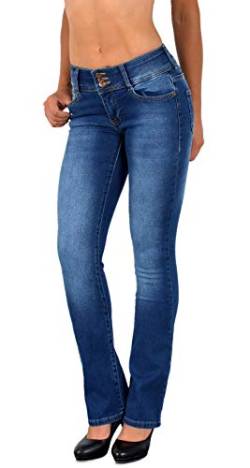 ESRA Bootcut Jeans Damen Stretch Jeans Damen Bootcut Schlaghose Hüftjeans Jeanshose Damen Low Waist Jeans Damen Wide Leg Jeans Damen Low Waist Flared Jeans Bootcut Jeanshose Damen bis Übergröße B300 von ESRA