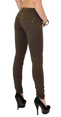 ESRA Damen Hose Röhrenhose Treggings Stretch Hose elastische Tregging bis Übergröße T01 von ESRA