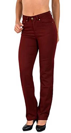 ESRA Damen Hose Straight Leg Hose High-Waist Damen Regular Stretch Stoffhose bis Übergröße T101 von ESRA