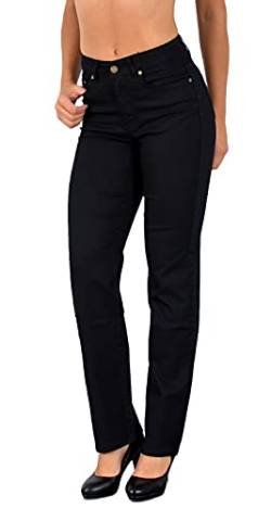 ESRA Damen Hose Straight Leg Hose High-Waist Damen Regular Stretch Stoffhose bis Übergröße T101 von ESRA