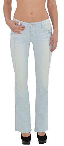 ESRA Damen Jeans Bootcut Jeanshose Schlaghose Hüftjeans Hüfthose Flared Jeans Hose J170 von ESRA