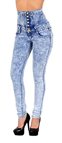 ESRA Damen Jeans Jeanshose Skinny Damen Hose High Waist Hochbund bis Übergrösse J11 von ESRA