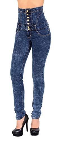 ESRA Damen Jeans Jeanshose Skinny Damen Hose High Waist Hochbund bis Übergrösse J11 von ESRA