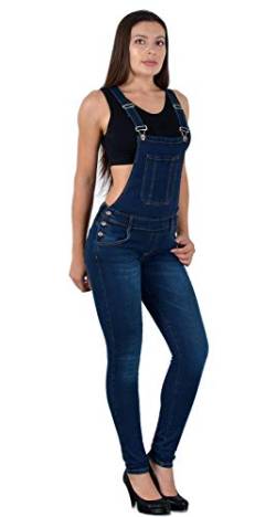 ESRA Damen Jeans Latzhose Skinny Latzjeans Overall Jeans-Latzhose mit Träger H340 von ESRA