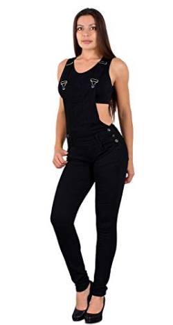 ESRA Damen Jeans Latzhose Skinny Latzjeans Overall Jeans-Latzhose mit Träger H340 von ESRA