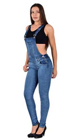 ESRA Damen Jeans Latzhose Skinny Latzjeans Overall Jeans-Latzhose mit Träger H340 von ESRA