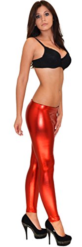 ESRA Damen Metallic Leggings Party Tanz Fasching Leggings Metallik Leging L88 von ESRA