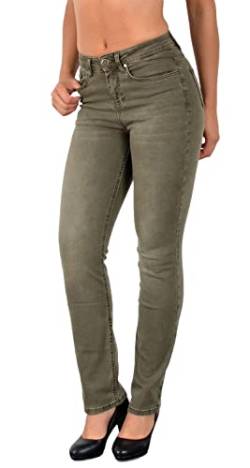 ESRA Damen Straight Fit Jeans Hose Damen Jeanshose Stretch gerader Schnitt Jeans Damen High Waist Damen Jeans Straight Jeans Damen Stretch bis Übergröße Jeans Große Größe G800 von ESRA