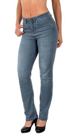 ESRA Damen Straight Fit Jeans Hose Damen Jeanshose Stretch gerader Schnitt Jeans Damen High Waist Damen Jeans Straight Jeans Damen Stretch bis Übergröße Jeans Große Größe G800 von ESRA