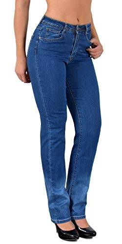 ESRA Damen Straight Fit Jeans Hose Damen Jeanshose gerader Schnitt bis Übergröße G700 von ESRA