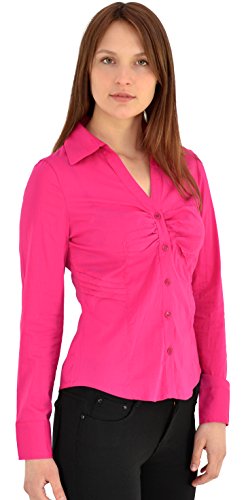 ESRA Damen Stretch - Business - Bluse Damen Popeline Bluse Hemd Langarm in 5 Farben B142 von ESRA