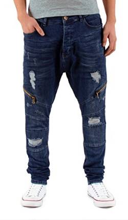 ESRA Herren Baggy Jeans Hose Slim Fit Jeans Hose Destroyed Look Chino Jeans Hose A449 von ESRA