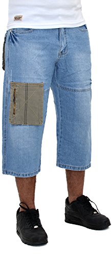 ESRA Herren Caprihose Herren Bermuda Jeans Herren Sommer Hosen Herren Cargo Capri Hosen - B125 von ESRA