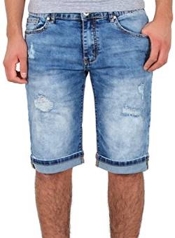 ESRA Herren Jeans Shorts Basic Jeans Shorts Kurze Bermuda Shorts Used Look Kurze Hose A415 von ESRA
