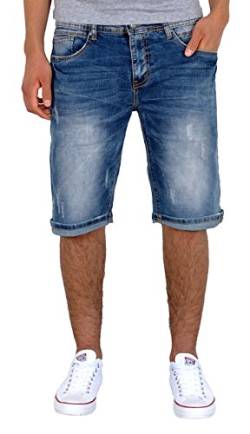 ESRA Herren Jeans Shorts Basic Jeans Shorts Kurze Bermuda Shorts Used Look Kurze Hose A415 von ESRA