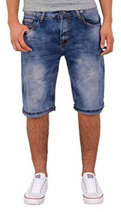 ESRA Herren Jeans Shorts Kurze Bermuda Shorts Used Look Kurze Hose Basic Jeans Shorts AS430 von ESRA