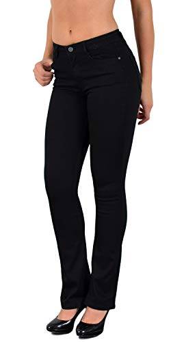 ESRA Jeans Damen Bootcut Wide Leg Hose Damen Schwarze Hose Damen bis Plus Size B700 von ESRA