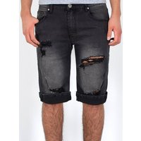 ESRA Jeansshorts A373 Herren Jeans Shorts Hose, bis Übergröße / Plussize Große Größe, Herren kurze Jeans Hose mit 5 Pocket, Herrren kurze Jeanshose mit Stretch, Jeansshorts für Sommer mit Rissen im Destroyed Look, Herren Capri Jeans Shorts Herren Capri Hose Shorts Herren Capri Jeanshose Shorts, Herren Shorts Jeans Straight Regular Comfort von ESRA