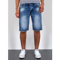 ESRA Jeansshorts A373 Herren Jeans Shorts Hose, bis Übergröße / Plussize Große Größe, Herren kurze Jeans Hose mit 5 Pocket, Herrren kurze Jeanshose mit Stretch, Jeansshorts für Sommer mit Rissen im Destroyed Look, Herren Capri Jeans Shorts Herren Capri Hose Shorts Herren Capri Jeanshose Shorts, Herren Shorts Jeans Straight Regular Comfort von ESRA