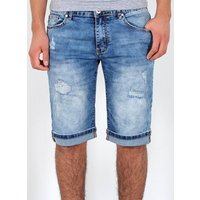 ESRA Jeansshorts A373 Herren Jeans Shorts Hose, bis Übergröße / Plussize Große Größe, Herren kurze Jeans Hose mit 5 Pocket, Herrren kurze Jeanshose mit Stretch, Jeansshorts für Sommer mit Rissen im Destroyed Look, Herren Capri Jeans Shorts Herren Capri Hose Shorts Herren Capri Jeanshose Shorts, Herren Shorts Jeans Straight Regular Comfort von ESRA