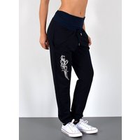 ESRA Jogginghose J480-Jogging Damen Sporthose mit elastischem Gummibund, Damen Fitnesshose Lang Damen Trainingshose, Damen Jogginghose Lang, Straight Hose Damen Stretch, Lange Damen Sporthose Fitnesshose Trainingshose Jogginghose, High Waist Damen Hose Straight Fit von ESRA