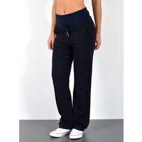 ESRA Jogginghose J481-Jogging Damen Fitnesshose Lang Damen Trainingshose, Straight Hose Damen Stretch, Damen Sporthose mit elastischem Gummibund, Damen Jogginghose Lang, Lange Damen Sporthose Fitnesshose Trainingshose Jogginghose, High Waist Damen Hose Straight Fit von ESRA