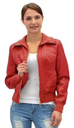 ESRA Mädchen Lederjacke Mädchen Collegejacke Leder Jacke Lederimitat in 15 Farben M08 von ESRA