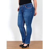 ESRA Straight-Jeans FJ755 High Waist Jeans Damen Straight Fit mit dicker Naht bis Übergröße, Straight Leg Jeans Hose Stretch hohe Leibhöhe Kontrastnähte Plus Size, Gerade Schnitt Jeanshose Hoch Bund weiße Naht rote Naht bis Große Größe, Regular Fit Jeans High Waist Hose Damen Jeans Straight mit dicken Nähten, Hose Straight Leg Jeans Straight Fit Hose, Damen Jeans Straight Damen Jeans, High Waist Jeans Damen High Waist, Jeans Damen Jeans Hose Damen Hose von ESRA