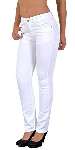 ESRA Weiße Jeans Damen High Waist Weisse Damen Jeanshose Straight bis Plus Size G400 von ESRA