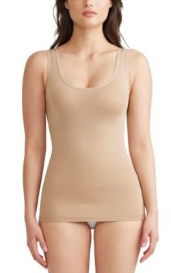 ESSENTIALS BY TUMMY TANK Damen Seamless Shaping Tank Top Baselayer-Shirt, Almond, Small/Medium von ESSENTIALS BY TUMMY TANK