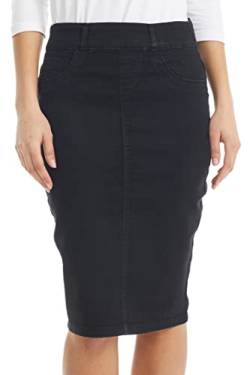 ESTEEZ Damen Jeansrock Bleistiftrock Stretch Jeans Knielang - Brooklyn - Schwarz - 46 von ESTEEZ