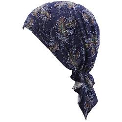 ESTEVANJ MUR Kopfbedeckung für Damen Schlaf Beanie Kopftuch für kahle Wickel Krebs Hüte Bandana Elastic Turban (6) von ESTEVANJ MUR