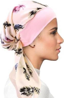 ESTEVANJ MUR Kopfbedeckung für Frauen/Turbane für Frauen Mütze Kopftuch für Glatze Schlaftücher Krebsmützen Seiden-Turbane mit Zöpfen (DE/NL/SE/PL, Alphanumerisch, Einheitsgröße, 2) von ESTEVANJ MUR
