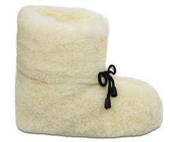 ESTRO Damen Hausschuhe - Bequeme und Warme Pantoffeln aus Merinowolle, rutschfeste Außensohle, Unisex Pantoletten für Winter B03 (44/45, Natural) von ESTRO
