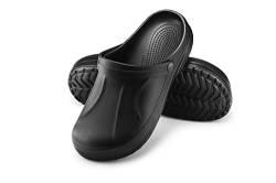 ESTRO Gartenschuhe Herren Clogs Gummi - Gartenclogs Herren Männer Gartenschuhe Hausschuhe Gummi Leicht Garten Clogs Herren F06 (41, Schwarz) von ESTRO