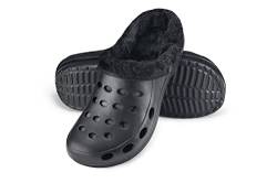 ESTRO Gartenschuhe Herren Clogs Gummi - Gartenclogs Herren Männer Gartenschuhe Hausschuhe Gummi Leicht Garten Clogs Herren PZ1 (37, PZ01 Schwarz) von ESTRO