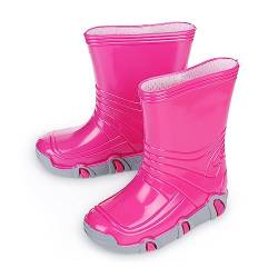 ESTRO Kinder Regenstiefel Regenschuhe Kinder - Gummistiefel Kinder Mädchen Gummistiefel Halbhoch Kinder Regenstiefel Kinder ZW01 (27/28 EU, ZW01 Pink) von ESTRO