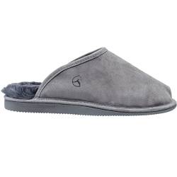 ESTRO Lammfell Hausschuhe Herren Pantoffeln Leder - Warm Lammfellhausschuhe Sheepskin Slippers Warme mit Wolle Lammfellschuhe SNUG (41 EU, Stahl 1) von ESTRO