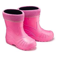 ESTRO Regenschuhe Kinder Gummistiefel Jungen - Regenstiefel Kinder Gefütterte Gummistiefel Kinder Winter Kinder Gummistiefel Mädchen K050 (23 EU, Rosa) von ESTRO