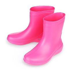 ESTRO Regenstiefel Damen Gummistiefel Halbhoch - Regenschuhe Damen Gummistiefeletten Damen Regenstiefeletten Damen Gummistiefel Halbhoch Damen CR01 (38 EU, Fuchsia) von ESTRO