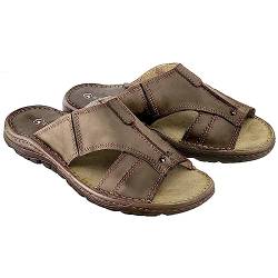 ESTRO Sandalen Herren Pantoletten Herren - Echtleder Sommerschuhe Herren Schlappen Herren mit Rutschfeste Gummisohle s1 (40, Beige) von ESTRO