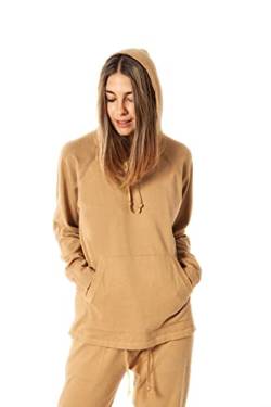 ETERKNITY - Damen Pullover mit Kapuze aus Recycelte Baumwolle, Camel, M von ETERKNITY
