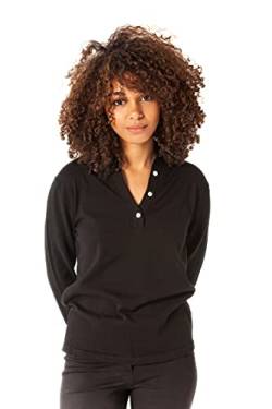 ETERKNITY - Damen Pullover mit Polo Ausschnitt aus Recycelte Baumwolle, Schwarz, L von ETERKNITY