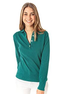 ETERKNITY - Damen Pullover mit Polo Ausschnitt aus Recycelte Baumwolle, Smaragdgrün, M von ETERKNITY
